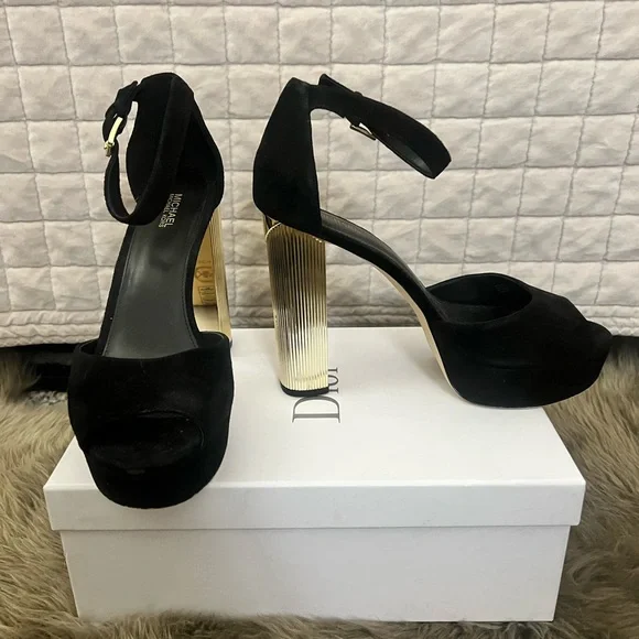 Michael Kors Porter Suede Platform Sandals 10